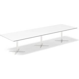 Konferencebord DNA, Hvid 3800x1200 mm rektangulært, Hvid understel