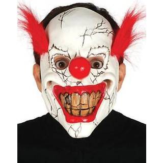 Killer Clown maske med hår