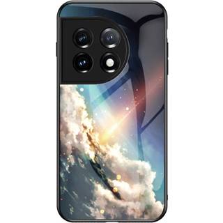 OnePlus 11 Bagside Cover med Glasbagside - Lys Stjernehimmel