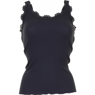 Rosemunde - Silk Top Mørkeblå.