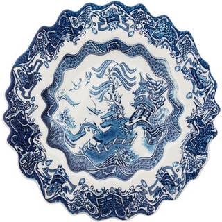 Seletti Tableware - 'Classic on Acid, Willowave' dessert plate in blue PORCELAIN
