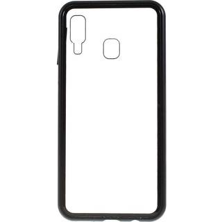 Samsung Galaxy A30 Magnetisk Cover m. Glasbagside - Sort