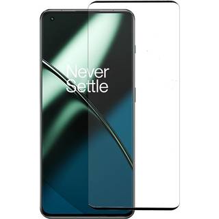 OnePlus 11 / 10 Pro / 9 Pro Arc Edge Hærdet Glas -  Skærmbeskyttelse - Case Friendly - Gennemsigtig m. Sort Kant