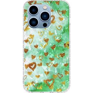 iPhone 14 Pro Fleksibelt Plast Cover - Guld Hjerter