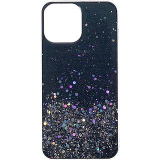 iPhone 13 Pro Glitter Bagside Cover - Sort