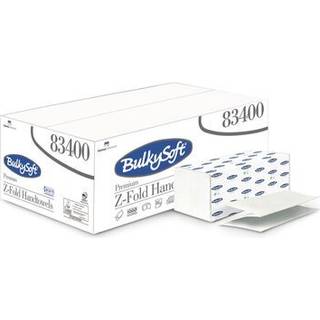 BulkySoft Håndklædeark Z-fold 2-lag Hvid Premium 23,5 x 24/8 cm 3750 ark (83400)