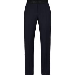 Slim fit smokingbukser i serge af ny uld