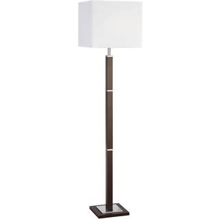 Waverley gulvlampe, brun/hvid, træ, 147 cm høj, E27