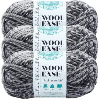 Lion Brand Yarn Wool-ease tyk og hurtigt garn blødt og voluminøst garn til strikning af hækling og håndværk 3 pakkekraft