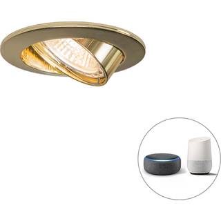 Smart indbygget spotlight guld tiltbar inkl. Wifi GU10 - Edu