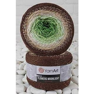 Yarnart Flowers Moonlight Glitter Cotton Yarn Soft Rainbow Crochet Metallic Lurex Handknit Shiny Silvery Cake Multicolor Cotton 1 Skein Weight 9.