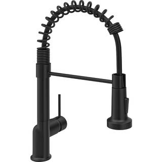 Gimili Moderne k?kkenhane med udtr?kspr?jter kommerciel enkelth?ndtags h?ndtag K?kkenvask Faucet Matte sort