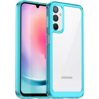 Samsung Galaxy A24 Cover Acrylic Combo - Gennemsigtig / Turkis