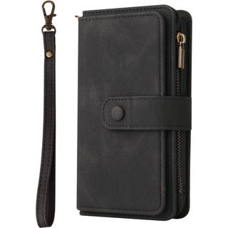 OnePlus Nord CE (5G) Kunst Læder Cover m. 15 Kortholdere & Strop - Sort