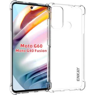 Motorola Moto G60 Enkay Anti-Slip Shockproof Bagside Cover - Gennemsigtig