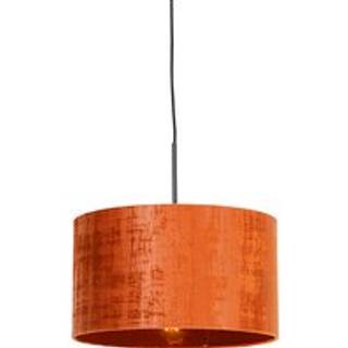 Moderne pendellampe sort med orange skærm 35 cm - Combi