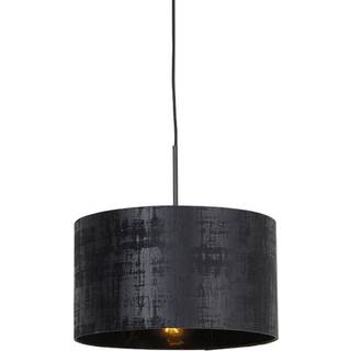 Moderne pendellampe sort med skærm sort 35 cm - Combi