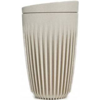 Take away-krus / kaffekop med låg HuskeeCup &amp; Lid 12oz Natural, genanvendt kaffeskal, beige, 35 cl / 350 ml