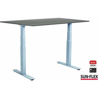 Sun-Flex Easydesk VI hæve-sænkebord 160x80cm grå med alu stel