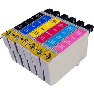 Kompatible blækpatroner Epson T0481 - T0486 - C13T04814010, 6 stk. rabatpakke 109,2 ml