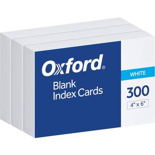 Oxford Blank indekskort 4 """" X 6 """" Hvid 300 t?lling (1 pakke) (10002ee)