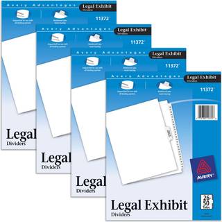 Avery Legal Exhibit Binder Dividers Fortrykket 26-50 og indholdsfaner Sidefaner Ubelagt bogstavst?rrelse 1 S?t indsamlet 4 s?t pr. Pakke (11372)