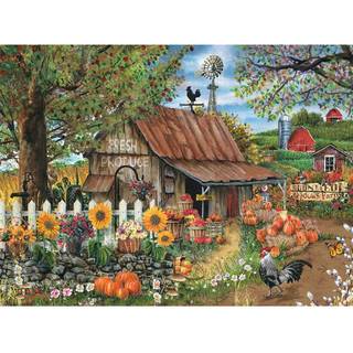 Bit og stykker - 500 stykker puslespil til voksne - Bountiful Meadows Farm 500 pc. Stort stykke puslespil af kunstner Thomas Wood - 18 x 24