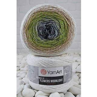 Yarnart Flowers Moonlight Glitter Cotton Yarn Soft Rainbow Crochet Metallic Lurex Handknit Shiny Silvery Cake Multicolor Cotton 1 Skein Weight 9.