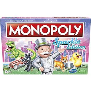 Hasbro Gaming Monopol Sparkle Edition Board Game Family Games med glittery tokens Pearlescent Dice Sparkly Look (Amazon Exclusive)