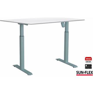 Sun-Flex EasyDesk Adapt 1 hæve-sænkebord 140x80cm hvid med sølv stel