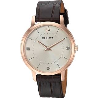 Bulova 97P122 Diamond Champagne/Læder Ø36 mm