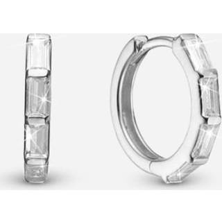 Christina Jewelry Creol white baguette sølv øreringe