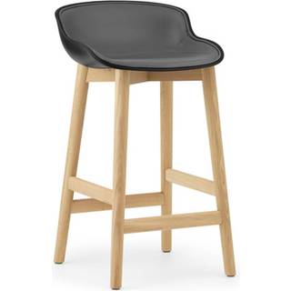 Normann Copenhagen Hyg Barstol 65 Cm Betrukket Forside / Egetræ - Barstole Læder Sort - 605112