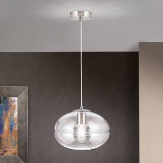 Richard hængelampe, metal nikkel, glas klart