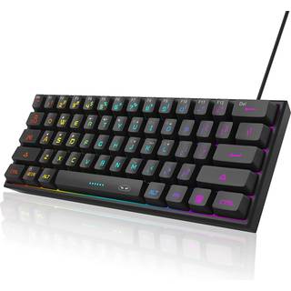 MageGee Mini 60% Gaming-tastatur RGB Bagbelyst 61 Key Ultra-Compact Keyboard TS91 Ergonomisk vandt?t mekanisk f?lelse Office Computer Tastatur ti