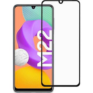 Samsung Galaxy M22 / M32 Full-fit Skærmbeskyttelse - Hærdet Glas - Sort Kant