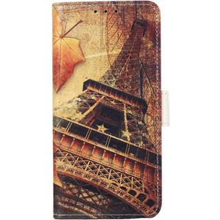 iPhone 13 Pro Læder Flip Cover m. Pung - Eiffel Tårn & Ahorn Blad