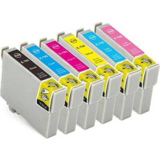 Kompatible blækpatroner Epson T0791 - T0796 - C13T07914010, 6 stk. rabatpakke 109,2 ml