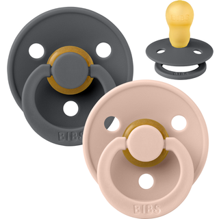 BIBS Rund Colour Sut - 2-Pak - Str. 3 - Naturgummi - Iron/Blush