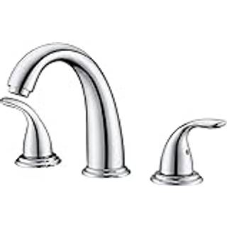 Sumerain 2 h?ndterer udbredt romersk karbad vandhane med ventil krom finish h?j str?mning