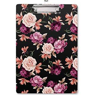 Waveyu Clipboard Cute Decorative Clipboard til Office School Hardboard med lavprofil klip blomster chic clipboard designet til studerendes sygepl