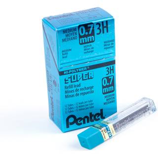 Pentel Super Hi-Polymer Lead Refill 0,7 mm Medium 3H 144 stykker bly (50-3h) gr?