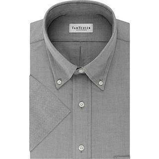 Van Heusen Mænds kortærmet kjole Shirt Regular Fit Oxford Solid Greystone 17.5 """"-18 """" Neck