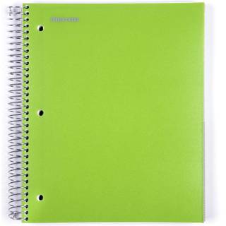 MINTRA OFFICE Holdbare spiral notebooks 5 Emne (Green College styrede 1PK) 200 ark poly lommer fugtighedsbestandig coverskolekontorvirksomhed pro