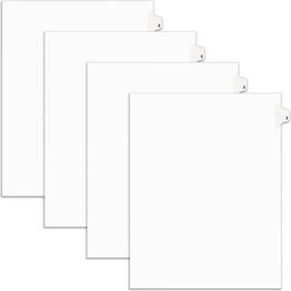Avery Legal Exhibit Binder Dividers Fortrykket nr. 2 sidefaner Ubel?bt bogstavst?rrelse 25 faner pr. S?t 4 pakker 100 faner i alt (11912)