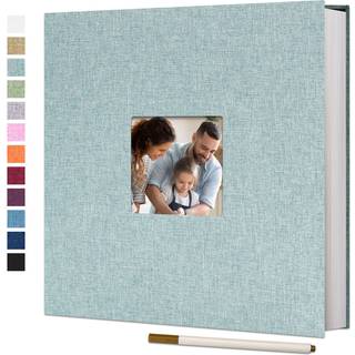 Vienrose stort fotoalbum Selvklæbende til 4x6 8x10 billeder linned scrapbog album DIY 40 blanke sider med en metallisk pen