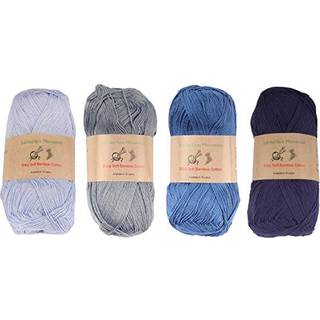 Jubileeyarn baby bl?d bambus bomuldsgarn - 50g/nkein - nuancer af bl? - 4 Skeins
