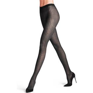 Cryptogram Tights 30D - Grafisk Strømpebuks - Black