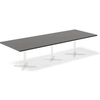 Konferencebord DNA, Antracit 3200x1200 mm rektangulært, Hvid understel