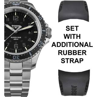 Traser H3 109376 P67 T25 SuperSub Set Black Herrenuhr 46mm Taucheruhr 50ATM